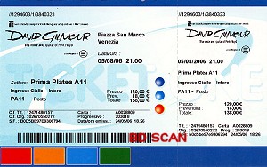 David Gilmour ticket scan