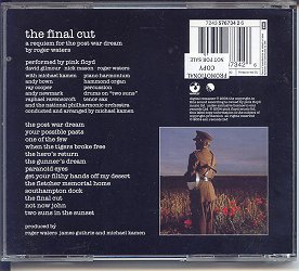 Pink Floyd - The Final Cut 2004 remastered edition CD back cover